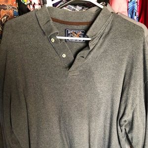 Mens L long sleeve gray dress sweater